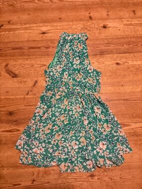 Sienna Sky Green Floral Halter Dress